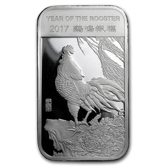 1 oz Silver Bar - APMEX (2017 Year of the Rooster) 1 oz Silver Bar - APMEX (2017 Year of the Rooster)